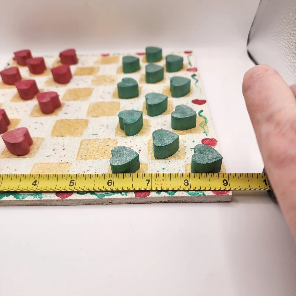 Handmade Wooden Checkers Board Game 9x9